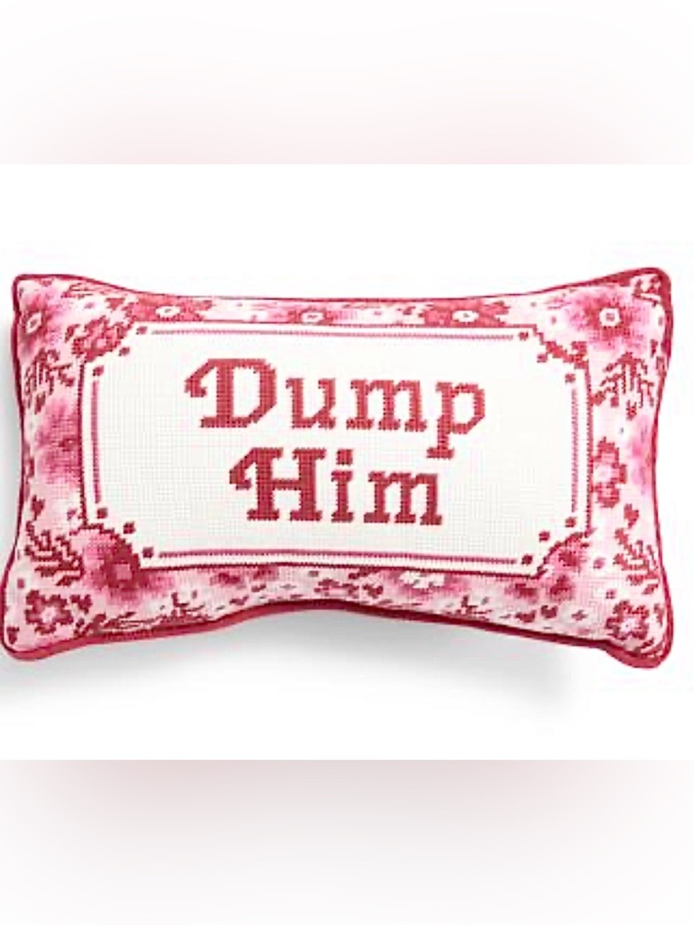 Dump Him Needlepoint Accent Pillow